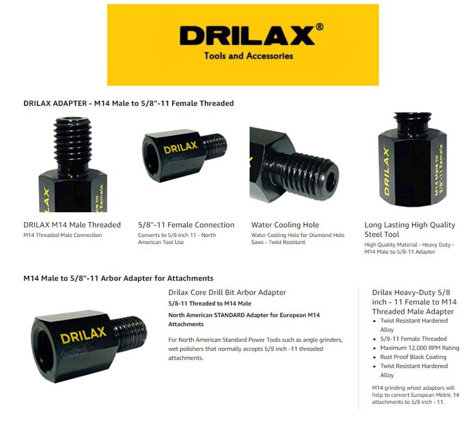 Angle Grinder Attachments Drill Adapter 5/8 inch 11 Female to Etsy