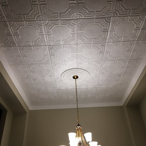 Styrofoam Ceiling Tiles Popcorn Ceiling Cover. Easy DIY Etsy