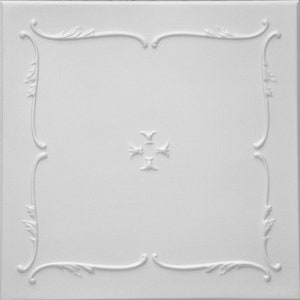 Styrofoam Ceiling Tiles - easy popcorn ceiling cover. DIY installation - Glue up over popcorn/stucco. Box of 16 Decorative Polystyrene tiles