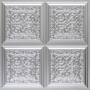 Celtic Mosaic Style - 2&#39;x2&#39; Faux Tin ceiling tiles / 3D wall panels #231 Glue-Up installation only DIY any space with easy-to-install tiles!