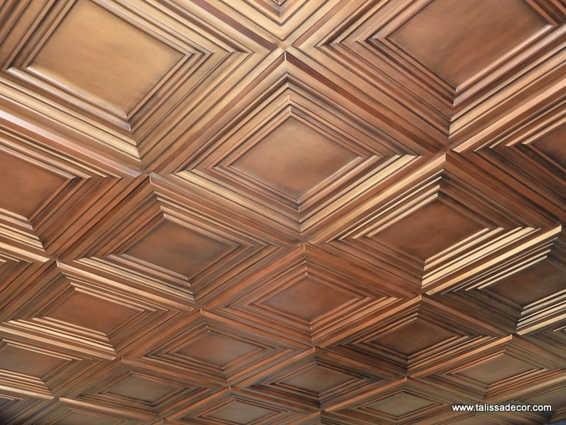 Faux Tin Ceiling Tiles Dropped Ceiling Or 3d Wall Paneling Etsy