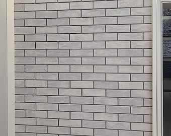 Faux Bricks glue up wall panels - Whitewashed. Easy to install. DIY project. Pack of 4 panels ~10.75 sq.ft.