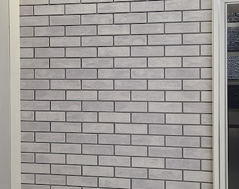 Faux Bricks glue up wall panels - Whitewashed. Easy to install. DIY project. Each panel covers 2.7 sq.ft.