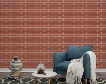 Faux Bricks glue up wall panels in Classic Red. Easy to install 3D wall brick. Cut with Scissors.  DIY project. Each panel covers 2.7 sq.ft.
