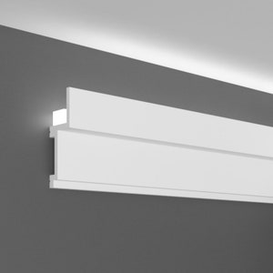 LED strip-ready high-density Polymer molding Model #04-915. Easy to install 8 ft. long moldings. (LED strip is NOT included)