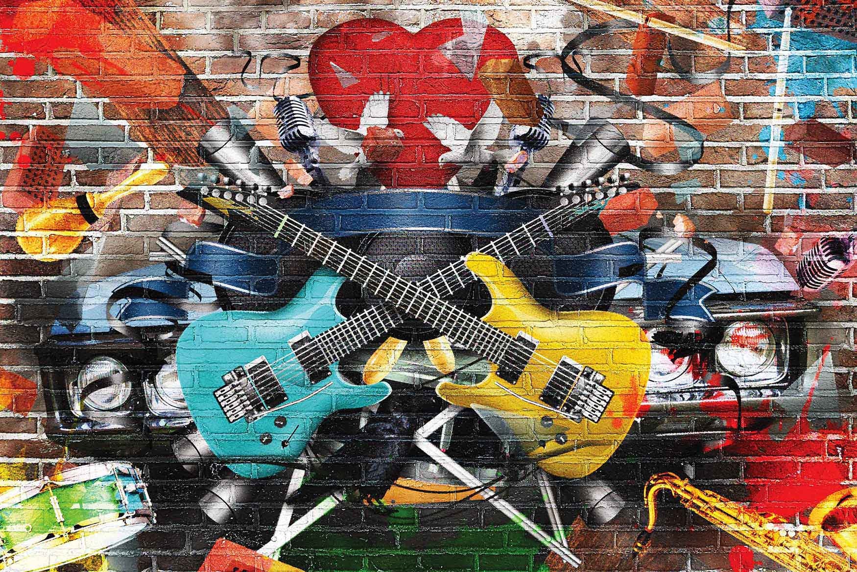 Music Graffiti Mural Wall Art Print Removable Wall Décor