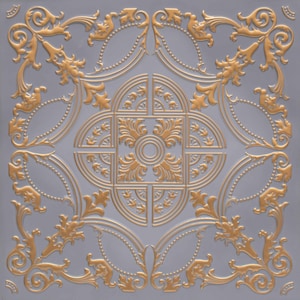 Royal Grey Collection - 2&#39; x 2&#39; Faux Tin ceiling tiles Glue up installation only - for Bar, Coffee Shop, Boutique, Spa, Kitchen, Bathroom