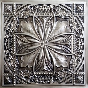 Sample of Faux Tin Ceiling Tile for Dropped ceiling, glue up, or 3D wall decor. Easy DIY installation. image 10