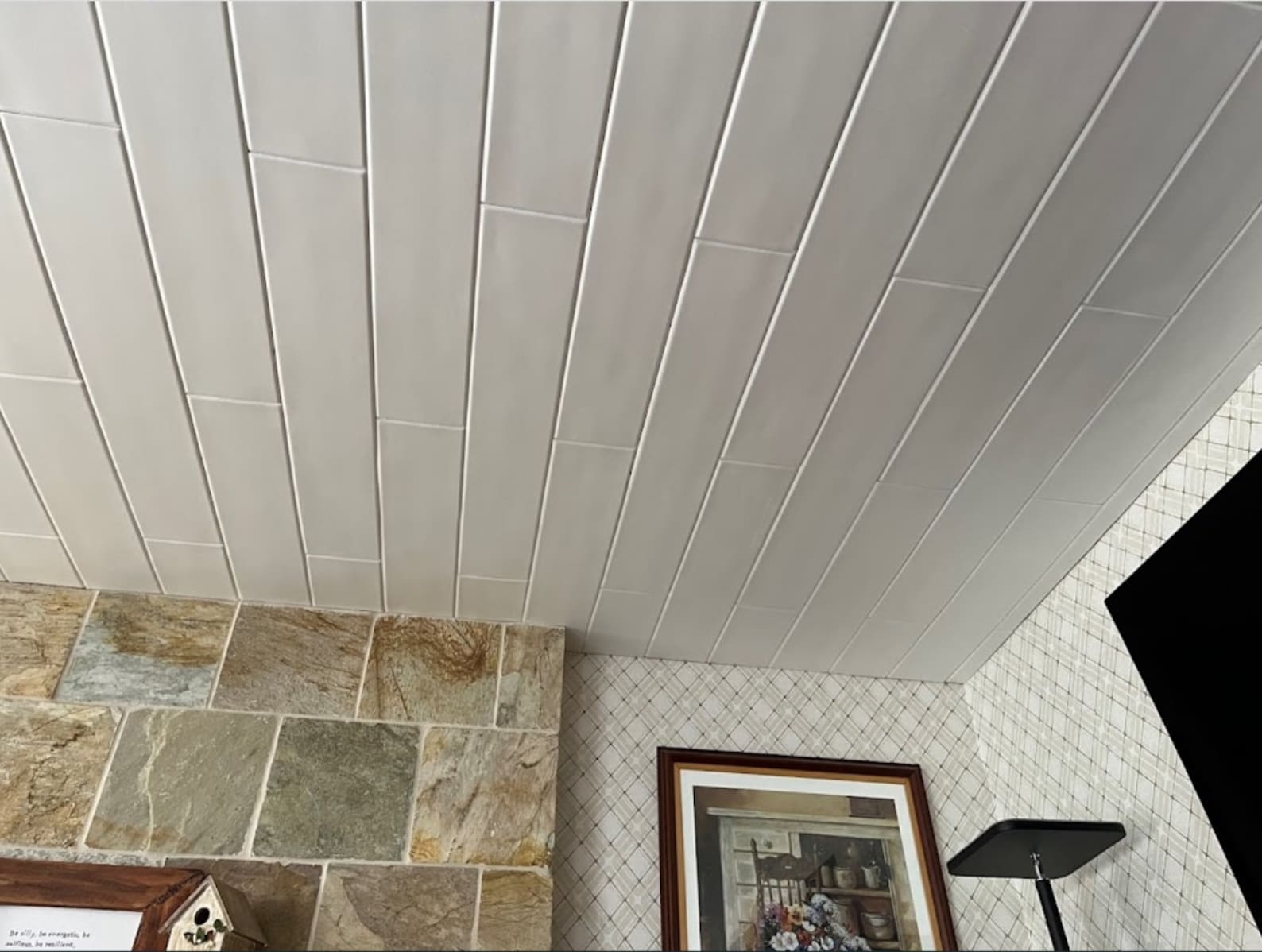 White Styrofoam Ceiling Planks to Cover Popcorn Ceiling or Solid Flat
