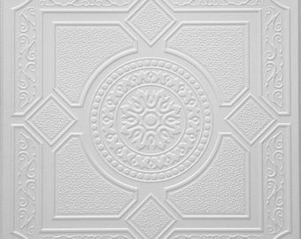 Styrofoam Ceiling Tiles - could be glued over the popcorn. Easy DIY installation, no special tools needed. Model #RM30 polystyrene tiles