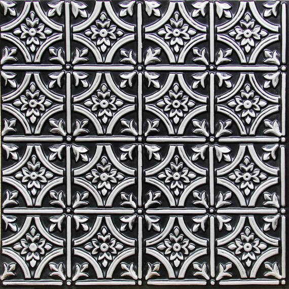 Faux Tin Decorative Ceiling Tiles In Antique Silver Glue Up Tiles In Medieval Style Easy Diy Installation Pack Of 10