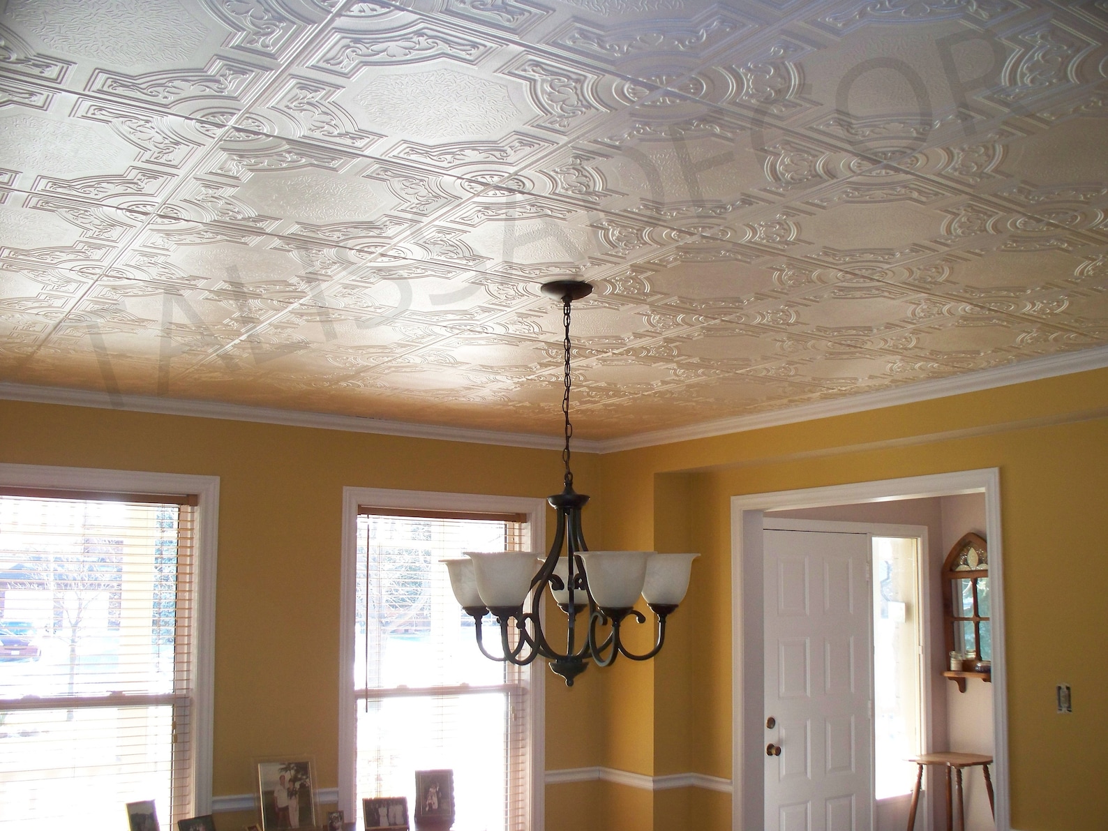 Styrofoam Ceiling Tiles To Cover Popcorn Ceiling Easy DIY Etsy