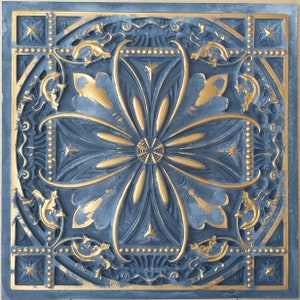 Sample of Faux Tin Ceiling Tile for Dropped ceiling, glue up, or 3D wall decor. Easy DIY installation. image 2