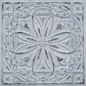 Sample of Faux Tin Ceiling Tile for Dropped ceiling, glue up, or 3D wall decor. Easy DIY installation. image 3