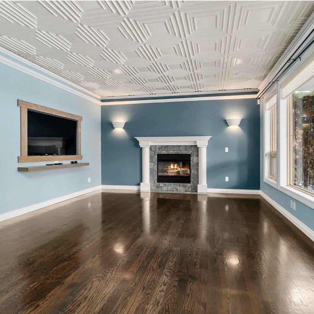 Decorative PVC Faux Tin Ceiling Tiles in White Matte. Glue Up/ Drop in to  Existing 2x2 Grid System. Box of 10 Easy to Install Faux Tin Tiles - Etsy, image size:1063x1063