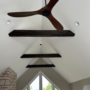 Modern faux wood beams, Large 118" barn beam, farmhouse industrial loft beam in Dark Walnut. Pack of 2.