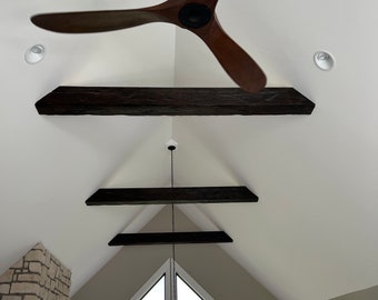 Modern faux wood beams, Large 118" barn beam, farmhouse industrial loft beam in Dark Walnut. Pack of 2.