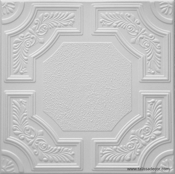 Styrofoam Ceiling Tiles Cover Popcorn Ceiling Easy Diy Etsy