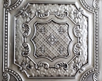 Decorative Faux Tin Ceiling Tiles for dropped ceiling or 3D wall decor. Glue up / Drop In (to existing 2x2 grid ).