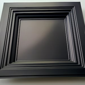 Coffered Faux Tin Decorative Ceiling Tiles in Black Matte. Drop In into the existing 2x2 grid system. Easy DIY installation. Box of 1/10/25 image 2