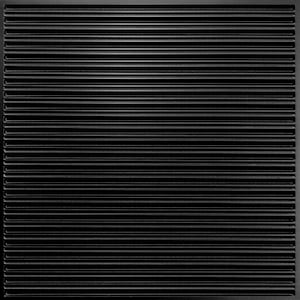 May include: Black metal sheet with a series of parallel raised lines creating a textured surface.