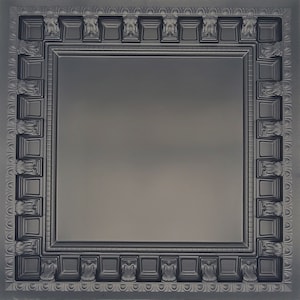 Coffered Faux Tin Decorative Ceiling Tiles. Model #236 Black Matte. Drop In into the existing 2x2 grid system (cannot be glued up) bild 2
