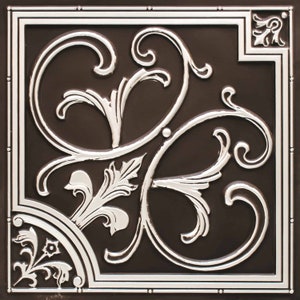 Antique White Pearl Collection - 2&#39; x 2&#39; Faux Tin ceiling tiles Glue up / Drop in installation