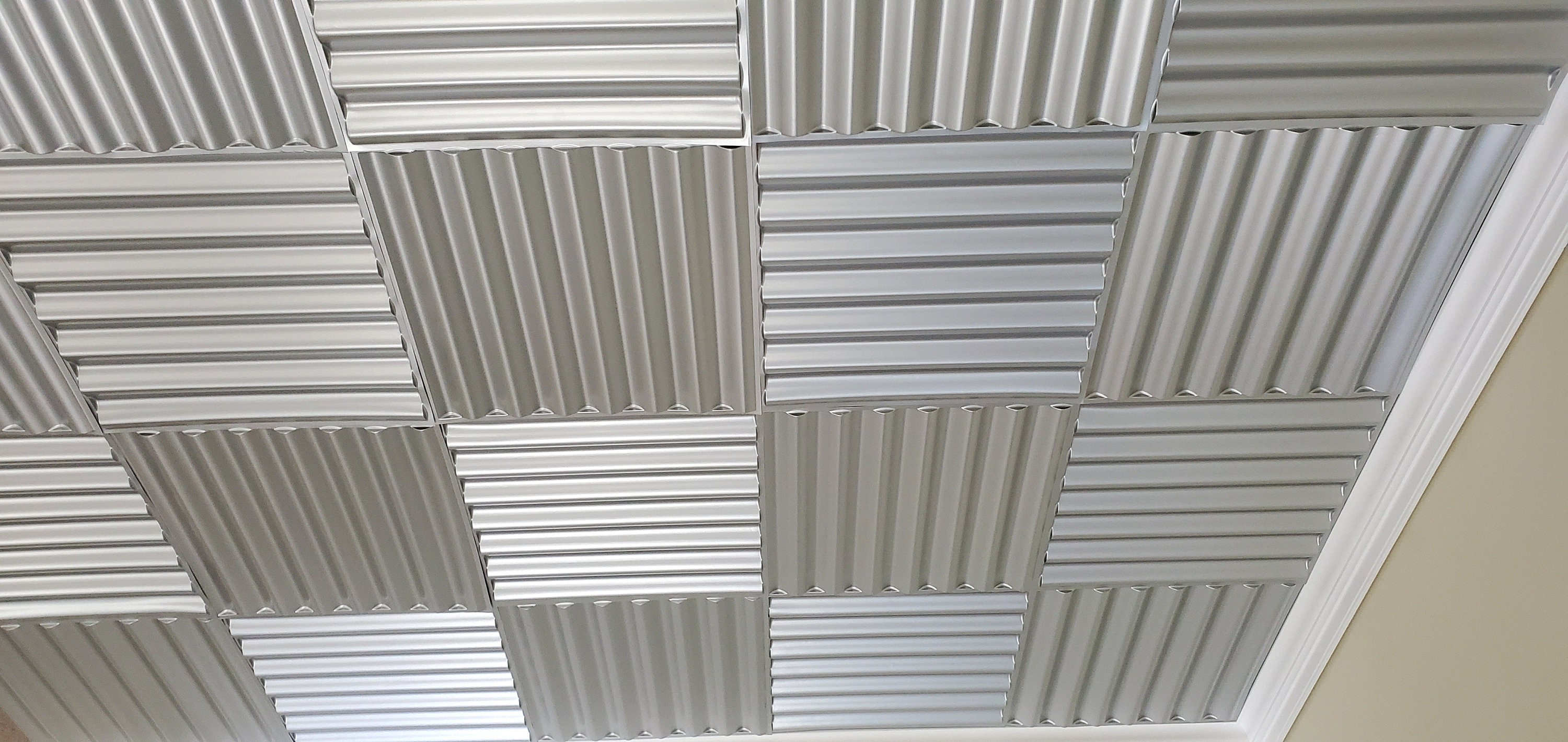 Azulejos de techo de PVC de estaño falso en plata. Suéltta | Etsy