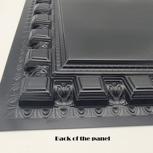 Coffered Faux Tin Decorative Ceiling Tiles. Model #236 Black Matte. Drop In into the existing 2x2 grid system (cannot be glued up) bild 7