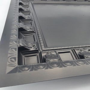 Coffered Faux Tin Decorative Ceiling Tiles. Model #236 Black Matte. Drop In into the existing 2x2 grid system (cannot be glued up) bild 6
