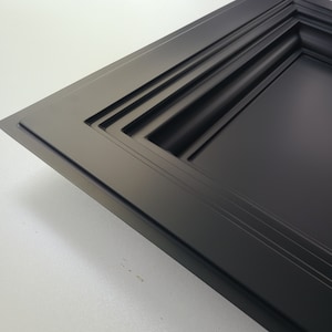 Coffered Faux Tin Decorative Ceiling Tiles in Black Matte. Drop In into the existing 2x2 grid system. Easy DIY installation. Box of 1/10/25 image 3