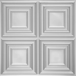 Decorative Faux Tin 2&#39; x 2&#39; ceiling tiles - Metallic Collection (Silver) for Glue up installation. Great for boutiques, spa, restaurant, spa