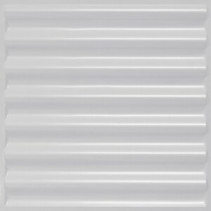 May include: White textured wall panel with a horizontal ribbed pattern.