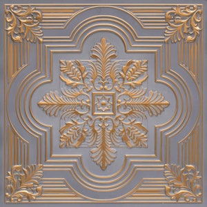 2&#39; x 2&#39; Faux Tin ceiling tiles for Drop in into existing standard 2&#39;X2&#39; grid system or for Glue up installation - Royal Grey Collection