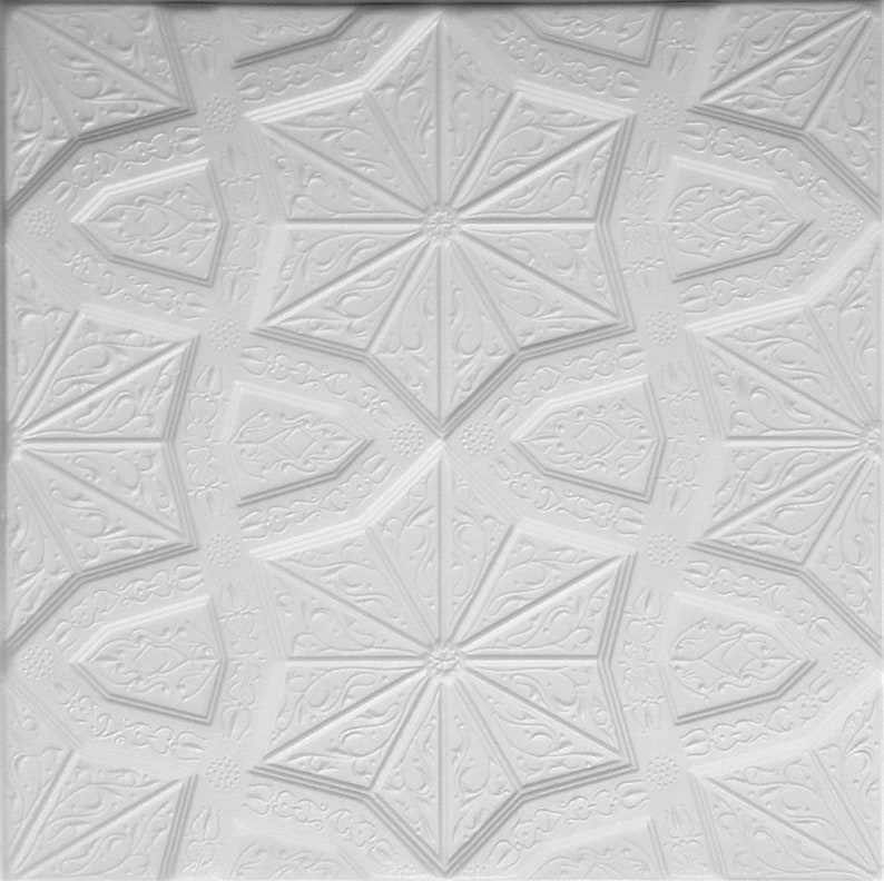 Styrofoam Ceiling Tiles To Cover Popcorn Ceiling Easy Diy Etsy