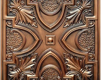 Sample of  Faux Tin Ceiling Tile - for Dropped ceiling, glue up, or 3D wall decor. Easy DIY installation. Various colors. Model TD11