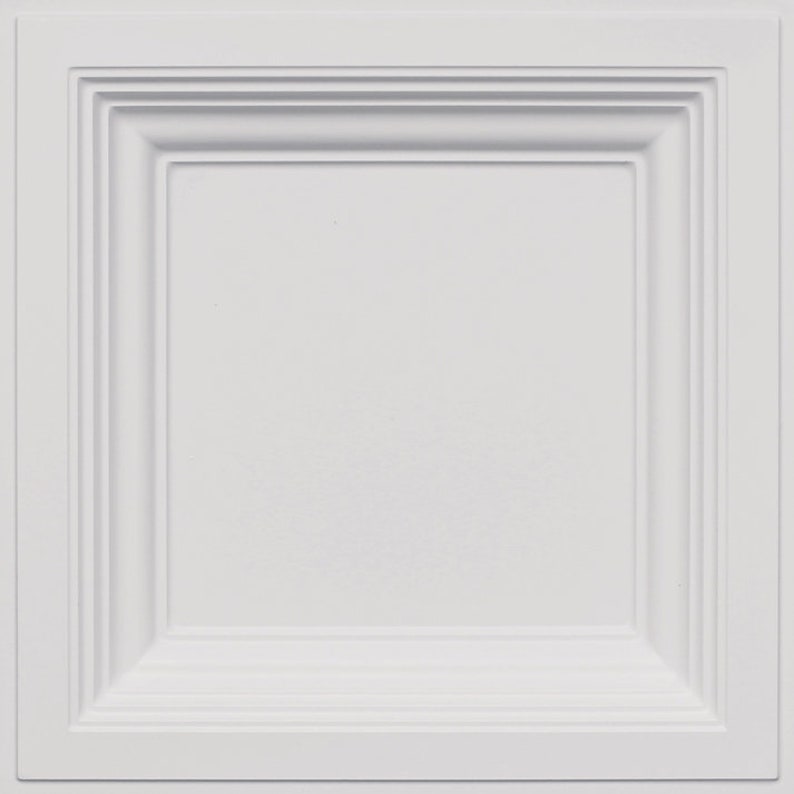 Sample of Coffered Faux Tin Decorative Ceiling Tile in White - Etsy