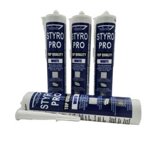 STYRO PRO Adhesive - glue for Styrofoam and PVC ceiling tiles. Adhesive for polystyrene tiles and vinyl tiles.  280 ml in each tube.