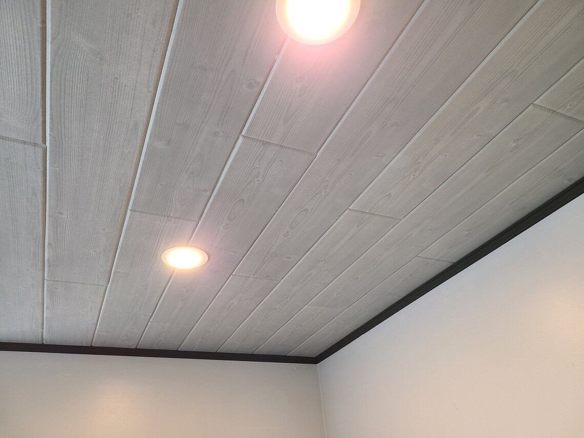 Light Grey Wood Imitation Styrofoam Ceiling Planks to Cover Etsy