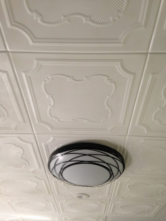 Styrofoam Ceiling Tiles Cover Popcorn Ceiling Easy Diy Etsy