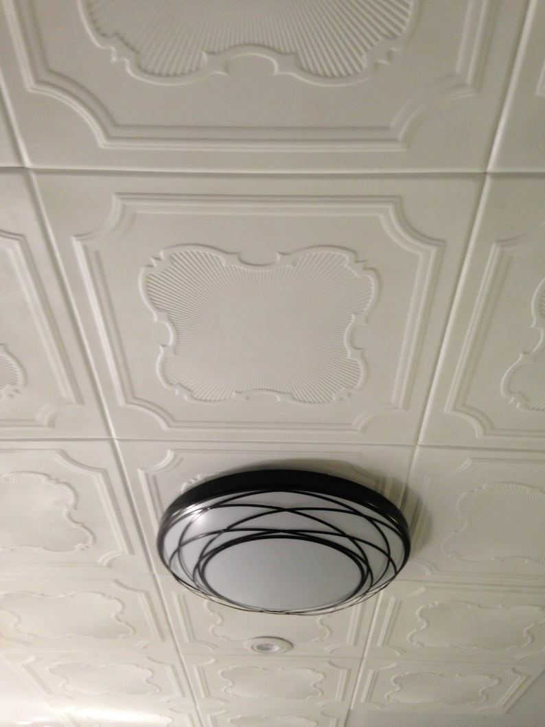 Styrofoam Ceiling Tiles Cover Popcorn Ceiling Easy Diy Etsy
