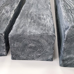 Modern faux wood beams, Large 118" barn beam, farmhouse industrial loft beam in Washed Grey. Pack of 2.