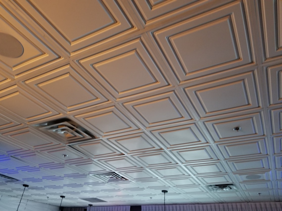 Drop in Decorative PVC Ceiling Tiles in White Matte. Drop in Etsy