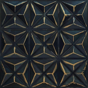 Triangle Diamond Design - 2&#39;x2&#39; Faux Tin ceiling tiles, Model #342 (Glue-Up installation only). DIY geometric space with PVC ceiling tiles!
