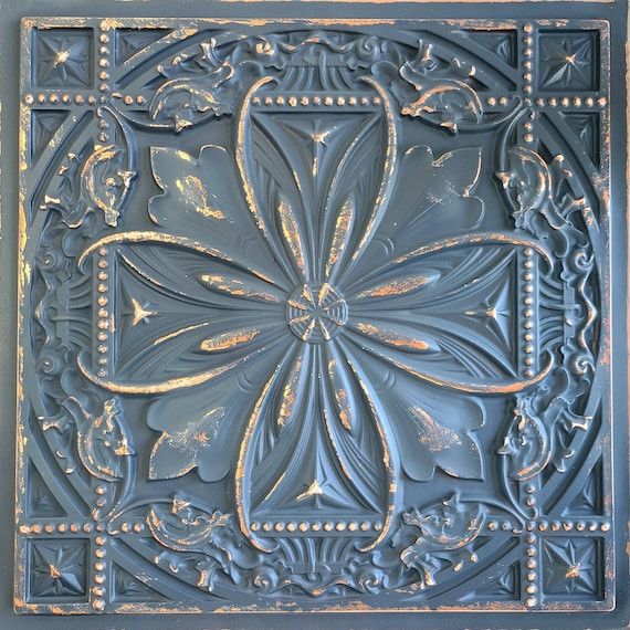 Deco Seashore - Faux Tin Ceiling Tile - Glue up - 24 in x 24 in - #112