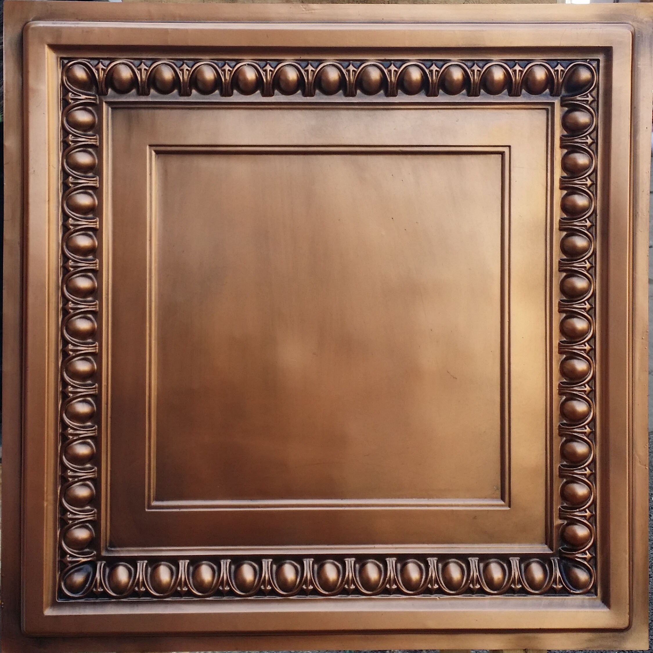 Faux Tin Ceiling Tiles for Glue up or Drop in (2'x2' Grids) or 3D Wall Decor. Easy DIY Installation. 10 Decorative Tiles #TD10 Smoked Copper