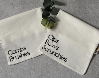 Cotton Hair Accessories Bags, Drawstring Storage,