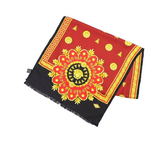 Versace Atelier 90S Medusa Big Logo Silk Scarf