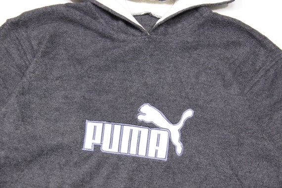 Puma 90S Embroidered Big Logo Fleece Hoodie Vinta… - image 3