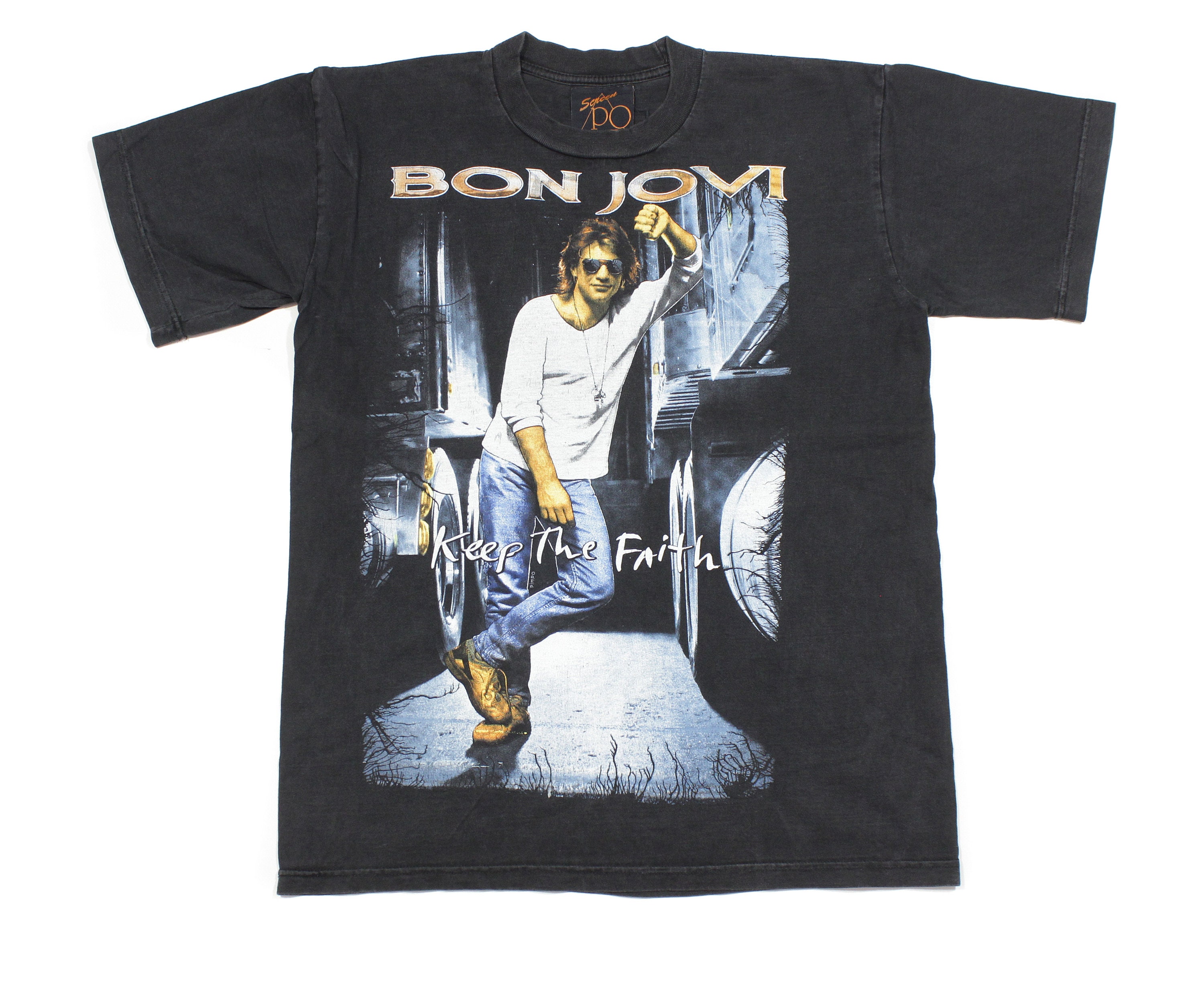 Discover Bon Jovi Vintage 90S Keep The Fight Sun Faded T-Shirt